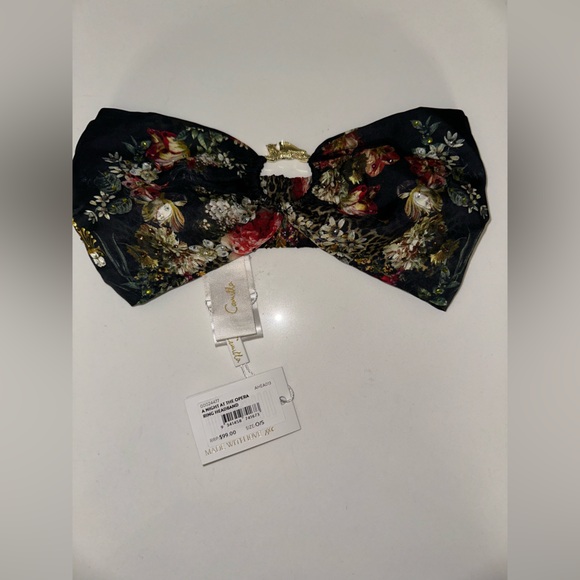 Camilla “A Night at the Opera” black red floral silk ring boho hippie headband - Picture 3 of 4